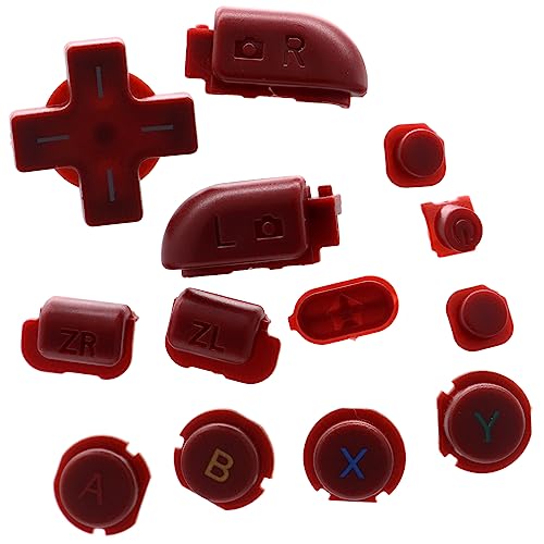 Deal4GO ABXY Button Set L R ZL ZR Home Start Power Select Directional D-pad Buttons Replacement for Nintendo New 3DS XL/LL (Red)