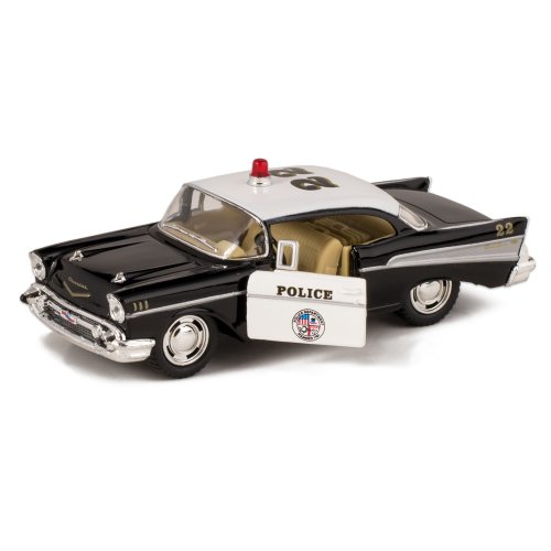 KiNSMART 1957 Bel Air Classic Police Car 5 Inch 1:40 Scale Die Cast Metal Toy Cars