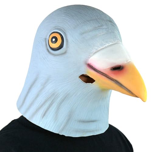 KJOCOS Pigeon Mask Bird Head Latex Mask Cute Animal Masks For Adult Couples Funny Costume Halloween Party Gifts