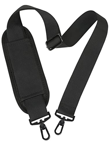 Taygeer Shoulder Strap, 52' Universal Replacement Laptop Shoulder Strap Luggage Duffel Bag Strap Adjustable Comfortable Belt with Metal Hooks for Briefcase Computer Messenger Bag Laptop Case, Black