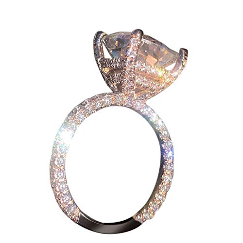 Wedding Rings for Women Bright Zirconia Rings for Women Unique Three Sides Crystal Wedding Luxury Ringa Good Gift for a Girlfriend, Boyfriend, Family