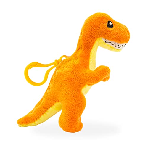 Scentco Dino Dudes Backpack Buddies - Scented Plush Dinosaur Clip - T-Rex, Orange - Stocking Stuffer