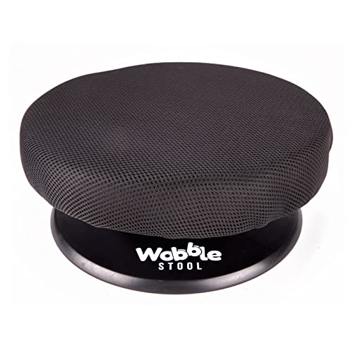 The Wobble Stool- Self Balancing Stool with 360 Degree Rotation, Promotes Healthy Posture to Relieve Back and Neck Pain, Lightweight Portable Seat Cushion with Swivel Base (Black)