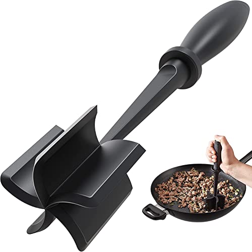 Meat Chopper for Hamburger, Premium Heat Resistant Masher and Smasher for Ground Beef, Ground Turkey and More, Nylon Ground Beef Chopper Tool and Meat Fork, Non Stick Mix Chopper