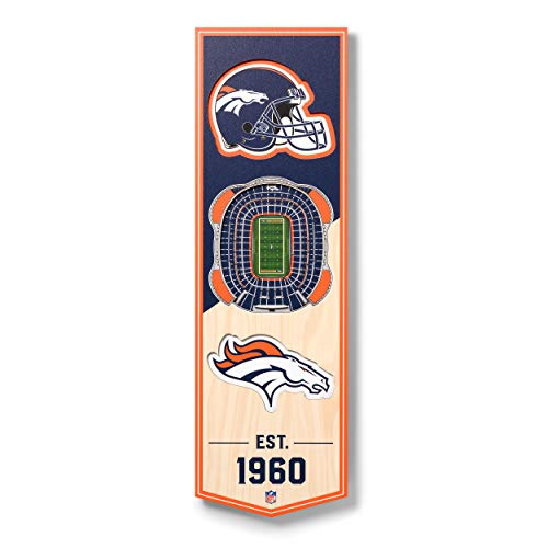 YouTheFan NFL Denver Broncos 3D Stadium 6x19 Banner - Mile High Stadium