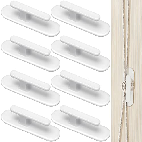 8 Pieces Blind Cord Twister Safety Blind Cord Hooks Adhesive Blind Cord Holder Window Blinds String Holder Child Proofing Blind Cord Wind Up Blind Cord Wrap Cleat for Home Office Kindergarten Use