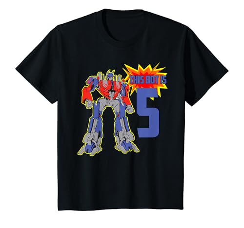 Kids 5th Birthday Bot Robot T-Shirt for 5 Yr Old Boys Girls