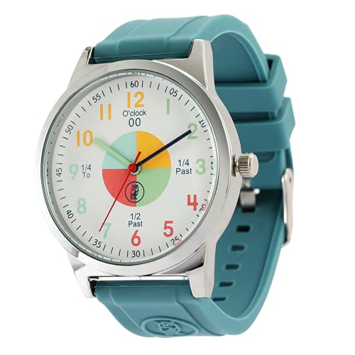 OWLCONIC Kids Watch - Analog Watches for Kids - Girls & Boys Watches Ages 7-10, Watches for Kids 8-12, Kids Analog Watch Telling Time Teaching Tool, Gift Watches for Girls and Boys Teal Green