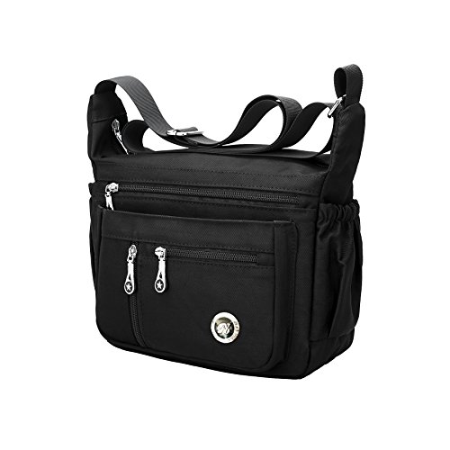Fabuxry Purses and Shoulder Handbags for Women Crossbody Bag Messenger Bags (Black)