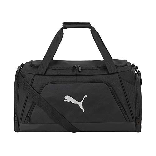 PUMA unisex adult Evercat Accelerator Duffel Bags, Black/Silver, One-Size US