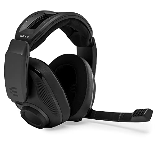 EPOS I Sennheiser GSP 670 Wireless Gaming Headset, 20 Hour Battery Life, Lag-Free, Noise-Cancelling Mic, Flip-to-Mute, Comfortable Ear Pads, 7.1 Surround Sound, Works on PC, Mac, PS5, PS4 & Phone