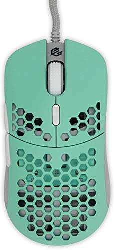 Gwolves Hati HTM Ultra Lightweight Honeycomb Design Wired Gaming Mouse 3360 Sensor - PTFE Skates - 6 Buttons - Only 61G (Aqua)