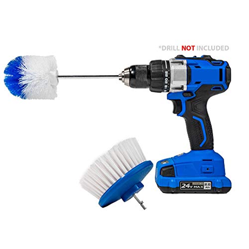 RotoScrub Drill-Powered Cleaning Brushes - 2-Brush Drill Accessory Combo Kit