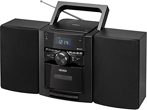 JENSEN Portable Stereo Bluetooth CD Music System with Cassette and Digital AM/FM Radio