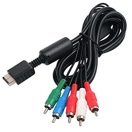 6Ft Component HD AV Cable for PS2/PS3/PS3 Slim HDTV-Ready 5-Wire TV Cables-1 Pack