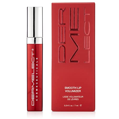 Dermelect Smooth Lip Volumizer for Lips - Anti Aging Plumper with Argan Oil, Shea Butter, Coconut Oil, Hyaluronic Acid Vitamin C Silkflo Hydrating Conditioning Lip Primer for Dryness Thin Lips .24 oz