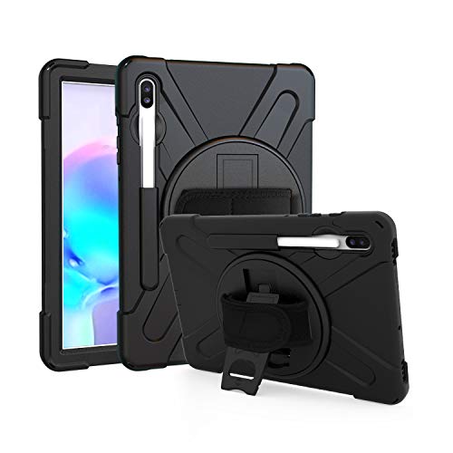 KIQ Case for Galaxy Tab S6 10.5 T860, Heavy Duty Military Shockproof Shield Cover Rugged Case for Samsung Galaxy Tab S6 10.5-inch SM-T860 (Shield Black)