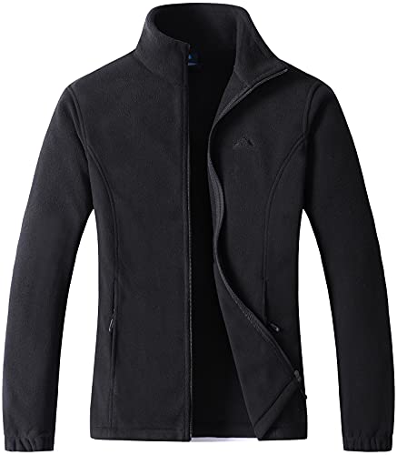 GIMECEN Women's Lightweight Full Zip Soft Polar Fleece Jacket Outdoor Recreation Coat With Zipper Pockets Medium