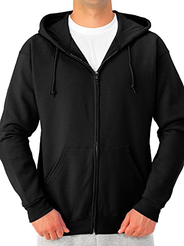 Jerzees -Men's NuBlend -Fleece -Sweatshirts & -Hoodies, Full Zip-Black, Large