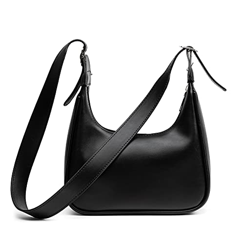 OHIW Retro Classic Half Round Messengerbag Shoulderbag, Zipper Open And Close, Suitable For Women (black)