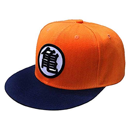 Anime Baseball Cap Hat Canvas Cap Hip-Hop Flat Adjustable Hat (Orange)