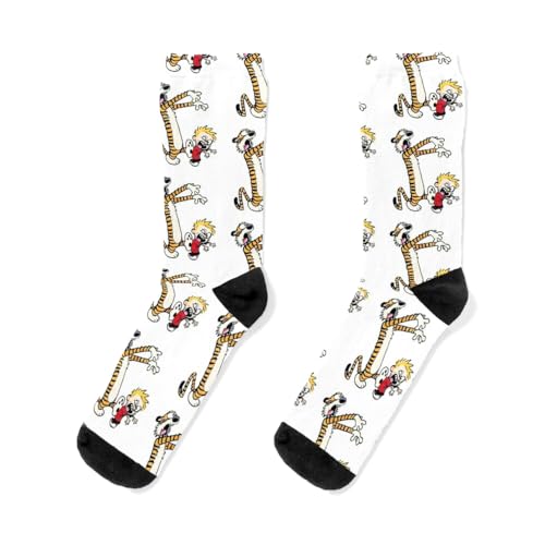 DGXMONO Unisex Socks Calvin Birthday And Polyester Hobbes Unique Merchandise Sublimation Spandex Socks For Men Women Sport Running