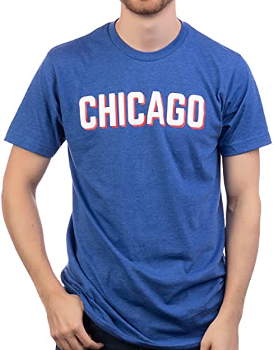 Ann Arbor T-shirt Co. Chicago | Classic Retro City Illinois IL Lake Michigan Midwest Pride Men Women T-Shirt-(Blue,2XL)