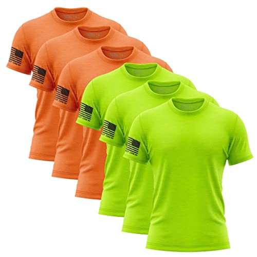 Patriot Crew Men's 6 Pack High-Vis Safety Fresh T-Shirt, American Graphic Tee, Patriotic, USA & Freedom Style Shirt (XX-Large)