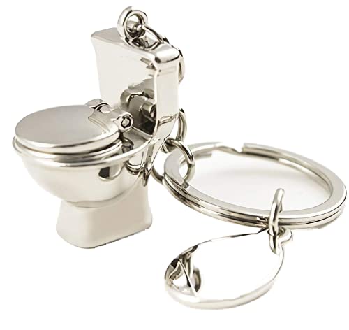 Creative Funny Like Real Close Stool Toilet Model Keychain Key Chain Ring Keyring Keyfob (Toilet)