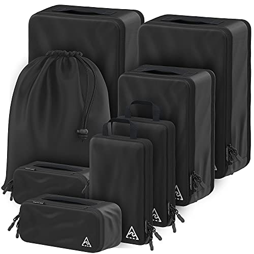 8-Piece Deluxe Travel Cubes For Packing Compression - Maximize Space In Luggage With Double Capacity Design, Luxury Compression Packing Cubes For Travel, Large, Small & Medium Set