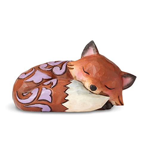 Enesco Jim Shore Heartwood Creek Fox Sleeping Miniature Figurine, 1.625 Inch, Multicolor