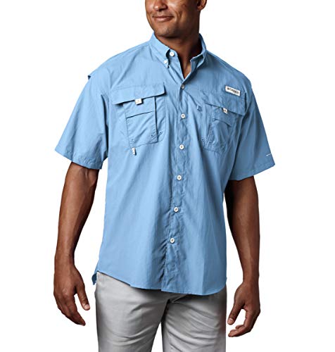 Columbia Men's Bahama II UPF 30 Short Sleeve PFG Fishing Shirt, Sail, Large