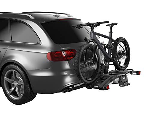 Thule EasyFold XT 2 Hitch Bike Rack - E-Bike Compatible - Fits 2' and 1, 1/4' receivers - Tool-Free Installation - Fully Foldable - Easy Trunk Access - Fully Locking - 130lb Load Capacity