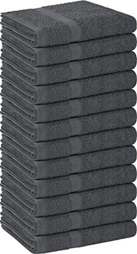 Utopia Towels - Salon Towel, Pack of 12 (Not Bleach Proof, 16 x 27 Inches) Highly Absorbent Cotton Towels for Hand, Gym, Beauty, Hair, Spa, and Home Hair Care, Grey