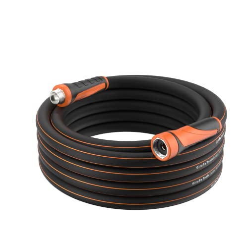 Giraffe Tools Garden Hose 25ft x 5/8', Water Hose Heavy Duty, Flexible, Lightweight Hybrid Hose with Swivel Handle, Male to Female Fittings, Burst 600 PSI