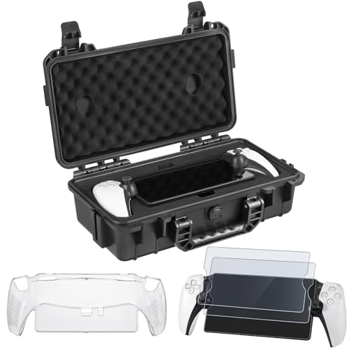 ZENACCE Hard Carrying Case Kit for PlayStation Portal Remote Player, Includes Waterproof Travel Bag, Protective Case and Screen Protectors for PS Portal Handheld Console and Accessories