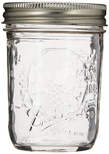 Ball Half Pint (8 oz.) Regular Mouth Glass Mason Jars w/ Cap - Set of 12 AEP