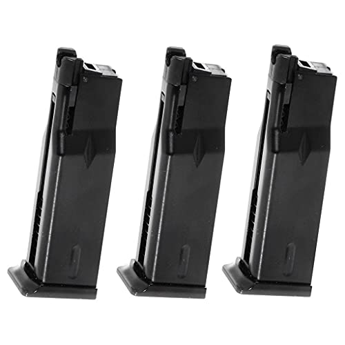Airsoft Spare Parts WE (WE-TECH) 3pcs 16rd Gas Magazine for WE MAKAROV PMM Series GBB Pistol Black