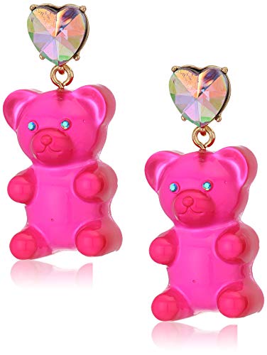 Betsey Johnson Gummy Bear Drop Earrings, PINK