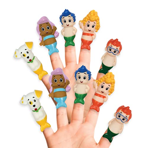 Nickelodeon Bubble Guppies 10 Piece Finger Puppet Set - Party Favors, Educational, Bath Toys, Floating Pool Toys, Beach Toys, Finger Toys, Playtime