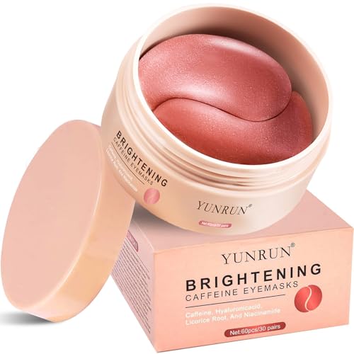 Brightening Eye Mask - Hyaluronic Acid Eye Mask with Caffeine,under Eye Patches for Puffy Eyes and Dark Circles - 60 eye patches to minimize wrinkles and eliminate ，under eye care (1pcs)