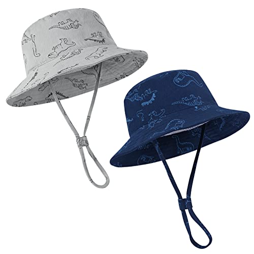 Baby Boy Sun Hat, Summer Beach UPF 50+ Sun Protection Hats, Toddler Kids Wide Brim Sun Hats Cap（0-6 Months