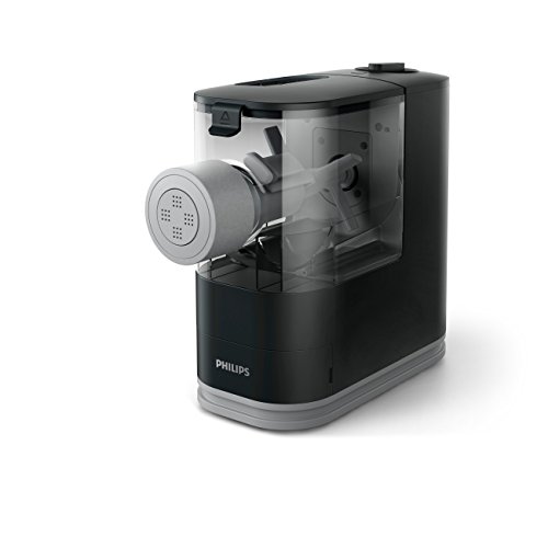 Philips Kitchen Appliances Compact Pasta and Noodle Maker, Viva Collection, Comes with 3 Default Classic Pasta Shaping Discs, Fully Automatic, Recipe Book, Small, Black (HR2371/05)