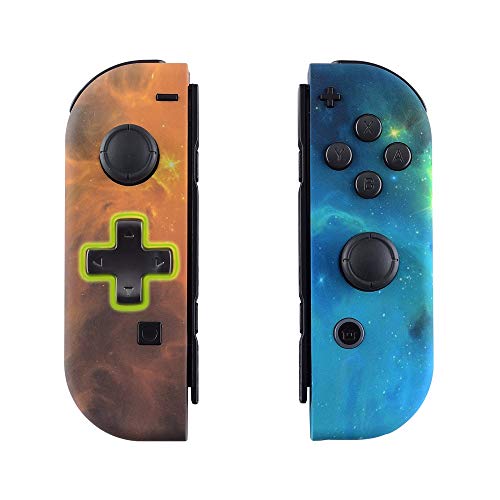 eXtremeRate Orange Star Universe Joycon Handheld Controller Housing (D-Pad Version) with Full Buttons, DIY Replacement Shell Case for Nintendo Switch & Switch Oled Joy-Con – Console Shell NOT Included