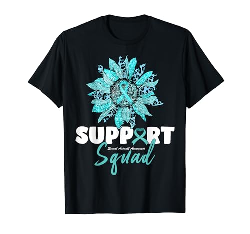 Support Squad Sexual Assault Awareness Month Teal Ribbon T-Shirt