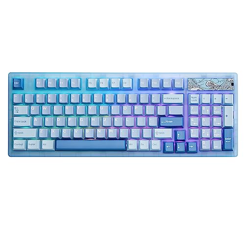 YUNZII Keynovo IF98 98 Key 96% 1800 Hot Swappable Gasket Mechanical Gaming Keyboard with Double Shot PBT Keycaps, RGB Backlight for Mac & Win(Gateron G Pro Brown, Blue)