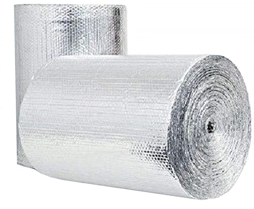 US Energy Products Double Sided Reflective Heat Radiant Barrier Aluminum Foil Insulation (1/4 Thick R8 Double Poly-Air) Roll: Walls Attics Air Ducts Windows Radiators HVAC Garages + More (1ft x 10ft)