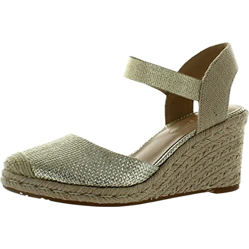 LAUREN Ralph Lauren Pearle Straw Espadrille Gold 6 B (M)