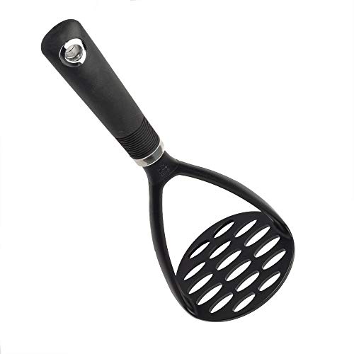 Cooking Light Potato Masher, Sturdy and Heat Resistant, Safe for Non-Stick Cookware, Soft Grip Nylon Gadget, Black