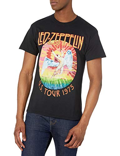 Led Zeppelin Men's Standard US Tour 1975 T-Shirt, Black, Large